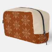 Rust Brown Indian Boho Line Art Symmetry Pattern Waschbeutel (Rechte Ecke)