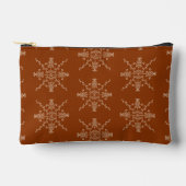 Rust Brown Indian Boho Line Art Symmetry Pattern Zubehörtasche (Vorderseite)