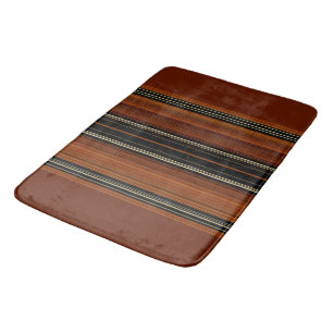 Rust Brown Modern Stripes Badematte