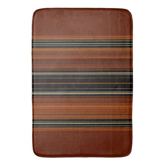 Rust Brown Modern Stripes   Badematte (Vorderseite Vertikal)