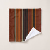 Rust Brown Modern Stripes  Badhandtuch Set (Waschlappen)