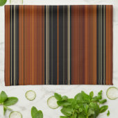 Rust Brown Modern Stripes  Geschirrtuch (Gefaltet)