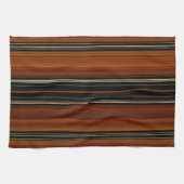Rust Brown Modern Stripes  Geschirrtuch (Horizontal)