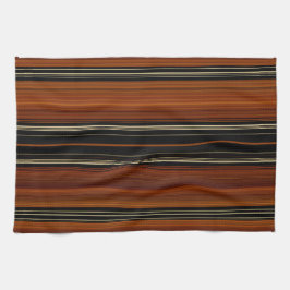 Rust Brown Modern Stripes Geschirrtuch