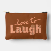 Rust Brown & Peach Large Text With Flowers Zubehörtasche (Vorderseite)