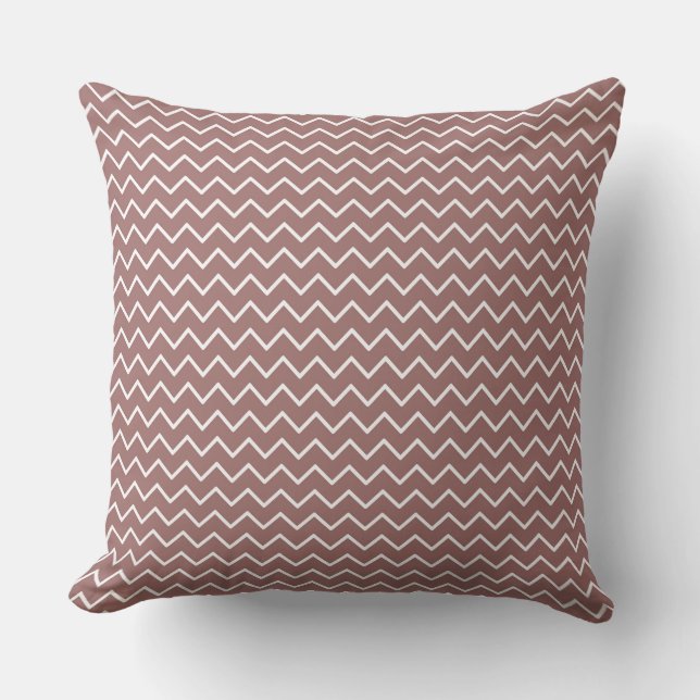 Rust Brown Polka Dot/ Zig Zag Reversible Pilze Kissen (Vorderseite)