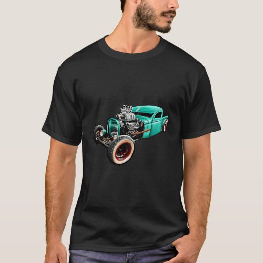 Rust Bucket Kontur Funny Hot Retro Rod Diesel Auto T-Shirt (Vorderseite)