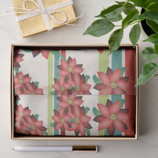 Rust Burgundy und Aquamarin Seidenpapier (Geschenk)