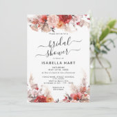 Rust Burnt Orange Boho Terracotta Brautparty Einladung (Stehend Vorderseite)