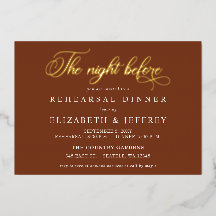 Rust Calligraphy The Night Before Rehearsal Dinner