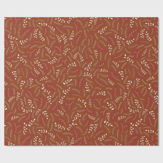 Rust cinnamon rustikale Laubbaumstruktur Geschenkpapier (Flach)