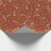 Rust cinnamon rustikale Laubbaumstruktur Geschenkpapier (Ecke)