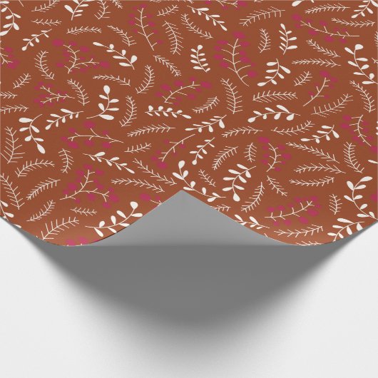 Rust cinnamon rustikale Laubbaumstruktur Geschenkpapier (Ecke)
