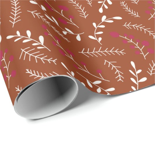 Rust cinnamon rustikale Laubbaumstruktur Geschenkpapier (Rolleneckpunkt)