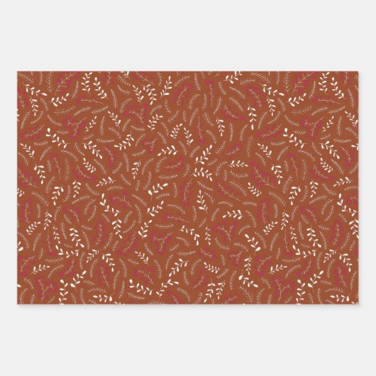 Rust cinnamon rustikale Laubbaumstruktur Geschenkpapier Set (Vorderseite 2)