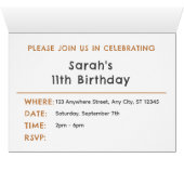 Rust Confetti Wasserfarbe Dots Geburtstag Einladun (Innenansicht Horizontal (Unten))