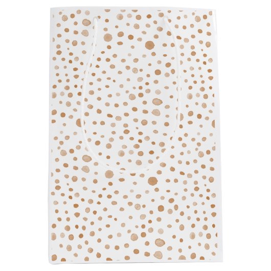 Rust Confetti Wasserfarbe Dots Geschenktasche Mittlere Geschenktüte (Vorderseite)