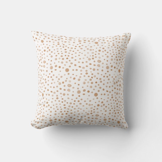 Rust Confetti Wasserfarbe Dots Throw Kissen (Vorderseite)