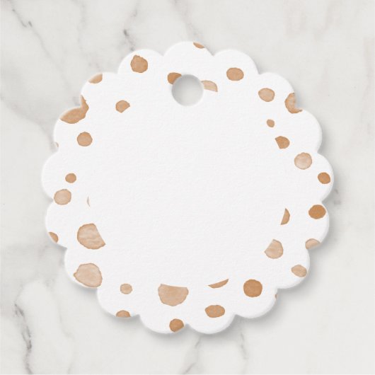 Rust Confetti Wasserfarbe Punkte Liebesmarken Geschenkanhänger (Vorderseite)