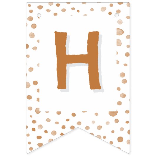 Rust Confetti Wasserfarben Dots Jagdflagge Wimpelkette (Zweite Fahne)