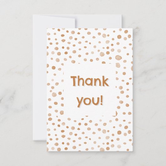 Rust Confetti Wasserfarben Punkte Danke Karte (Vorderseite)