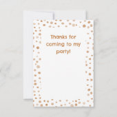 Rust Confetti Wasserfarben Punkte Danke Karte (Rückseite)