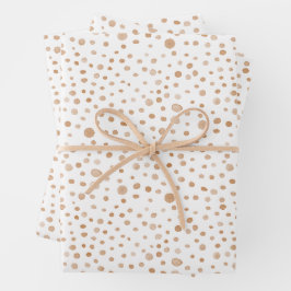 Rust Confetti Watercolor Dots Wrapping Paper Geschenkpapier Set
