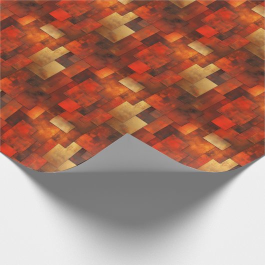 Rust & Copper Elegance: Hoch entwickelte Grafik Geschenkpapier (Ecke)
