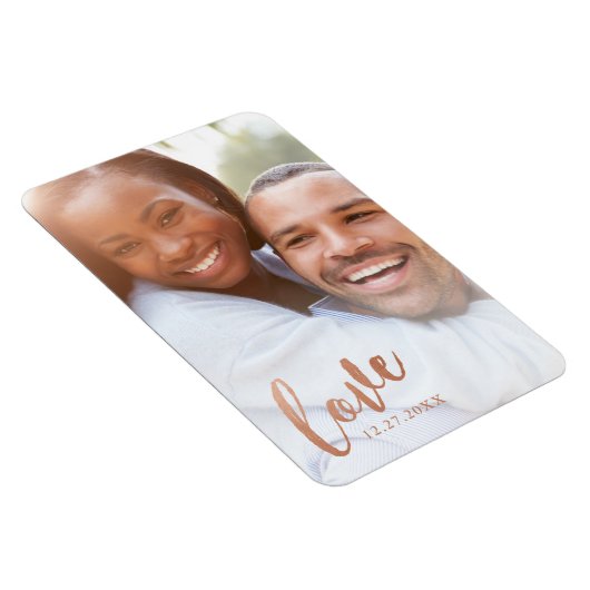 Rust Copper Liebe Kalligraphie Script Romantisches Magnet (Rechte Seite)