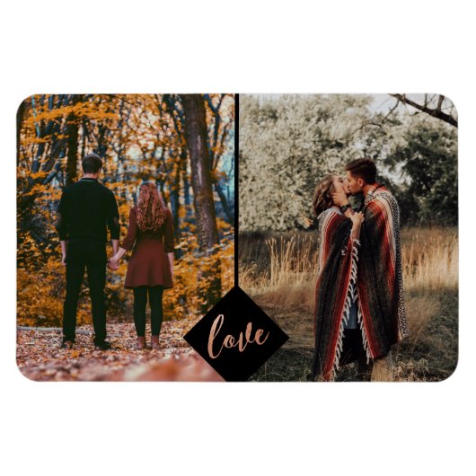 Rust Copper Liebe Romantische Verlobung Hochzeitsf Magnet (Horizontal)