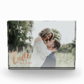 Rust Copper Romantische Liebe Personalisierten Paa Fotoblock (Vorderseite)
