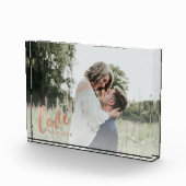 Rust Copper Romantische Liebe Personalisierten Paa Fotoblock (Rechts)