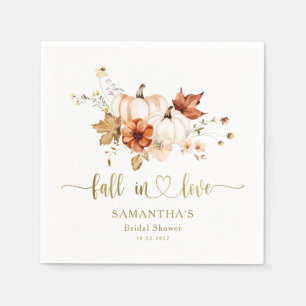 Rust Cream Pumpkin Fall in Liebe Brautparty Serviette