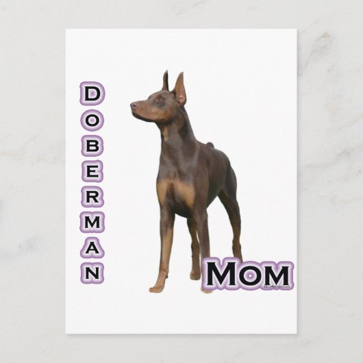 Rust Doberman Mama 4 Postkarte (Vorderseite)