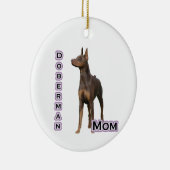 Rust Doberman Mama 4 - Schlüsselanhänger Keramik Ornament (Rechts)