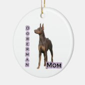 Rust Doberman Mama 4 - Schlüsselanhänger Keramik Ornament (Links)