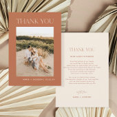 Rust Earthy Desert Foto Wedding Danke Cards