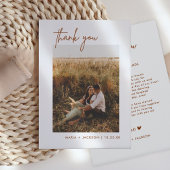 Rust Earthy Foto Wedding Danke Cards