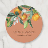 Rust Elegant Citrus Orange Botanical Boho Wedding Geschenkanhänger (Vorderseite)