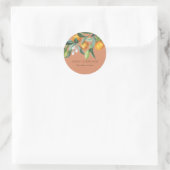 Rust Elegant Citrus Orange Botanical Boho Wedding Runder Aufkleber (Tasche)