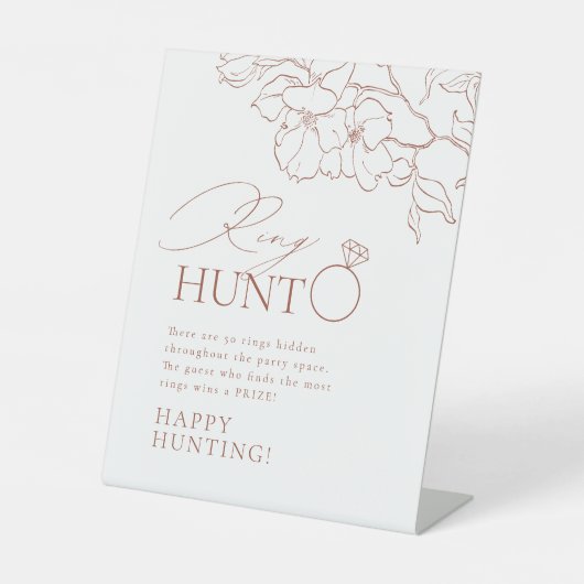 Rust elegantes Blumenring-Brautparty Sockelschild (Vorderseite)