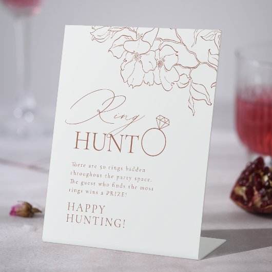 Rust elegantes Blumenring-Brautparty Sockelschild