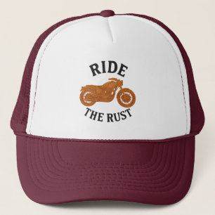 Rust fahren   Retro Motorrad Trucker Hut Truckerkappe