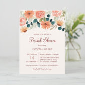 Rust Fall Floral Field Blume Herbst Brautparty Einladung (Stehend Vorderseite)