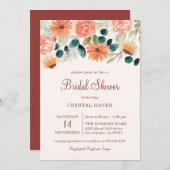 Rust Fall Floral Field Blume Herbst Brautparty Einladung (Vorne/Hinten)