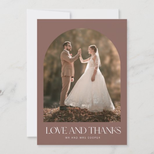 Rust Fall Foto Liebe Dank Hochzeit Dankeschön Kart Dankeskarte (Vorderseite)