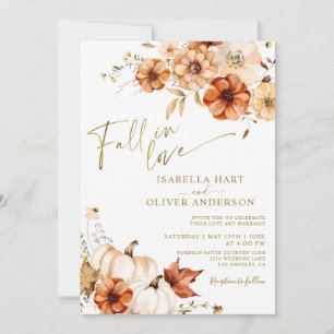 Rust Fall in Liebe Cream Pumpkin Hochzeit Einladung
