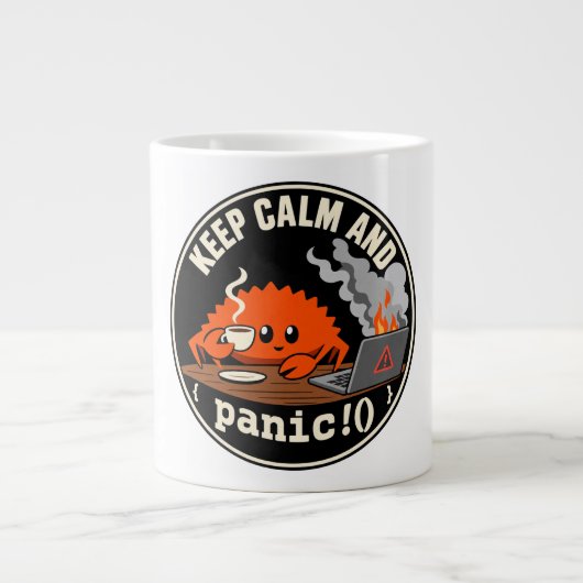 Rust Ferris Krabbe Programmiermaskottchen Jumbo-Tasse (Vorderseite)