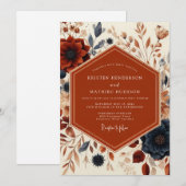 Rust Floral Ernte Hochzeit Einladung (Vorne/Hinten)