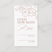 Rust floral erraten, wie viele Küsse Spiel Begleitkarte (Vorderseite)